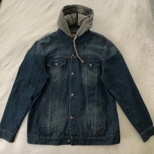 Hoodie Dark Denim Jean Jacket